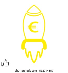 missile launch off, currency, icon, vector illustration EPS 10