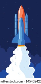 missile launch, missile in sky  vector illustration