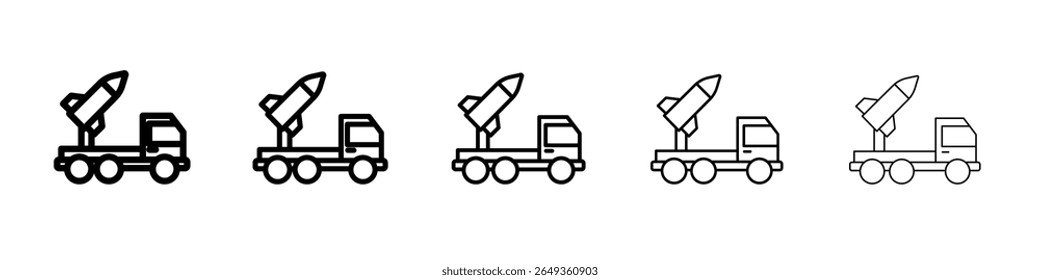 Icono de lanzador de misiles Diseño plano sobre fondo aislado