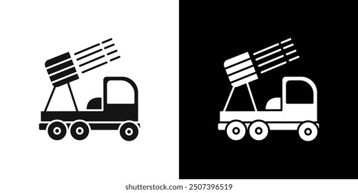 Missile Launcher icon Flat vector set outline