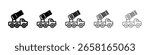 Missile Launcher icon isolated vector on white background set