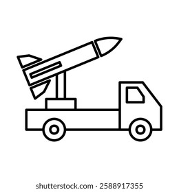 Missile Launcher icon Outline vector symbol sign