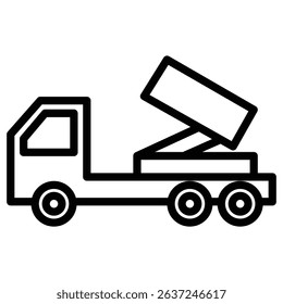 missile launcher icon Simple thin line stroke