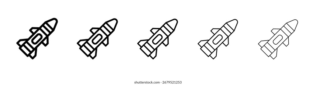 missile launcher icon thin line outline set or collection