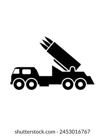 Icono del lanzador de misiles, Vector mejor ícono plano.