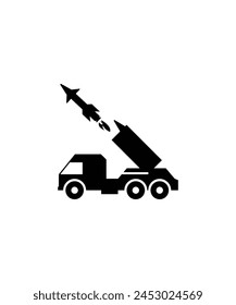 Icono del lanzador de misiles, Vector mejor ícono plano.