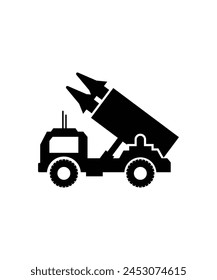 Icono del lanzador de misiles, Vector mejor ícono plano.