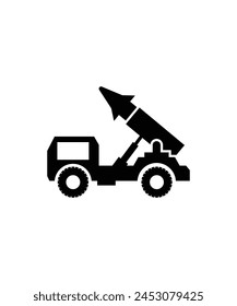 Icono del lanzador de misiles, Vector mejor ícono plano.