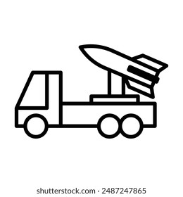 Missile Launcher linear logo mark in black and white