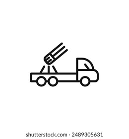 Raketenwerfer-Logo-Zeichen Vektorgrafik Gliederung