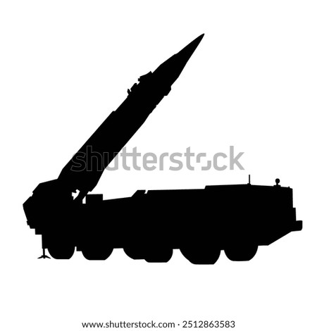 Missile launcher silhouettes ,Vector tactical ballistic missile launcher
