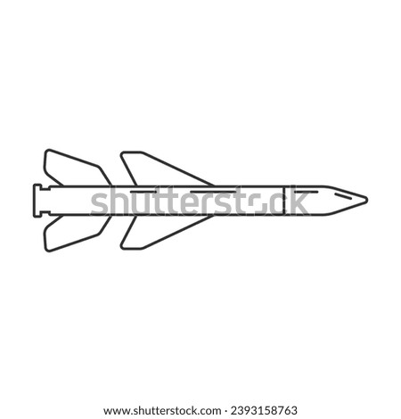 Missile line icon in modern flat style sign Vector