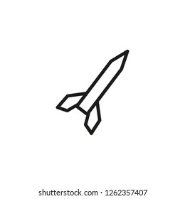 Missile line icon. Rocket, missile, space, white background. War concept. Vector illustration can be used for topics like war, politics, crisis, world