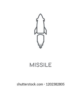Missile linear icon. Missile concept stroke symbol design. Thin graphic elements vector illustration, outline pattern on a white background, eps 10.