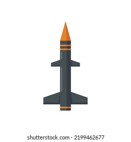 Missile nuclear icon. Flat illustration of missile nuclear vector icon isolated on white background