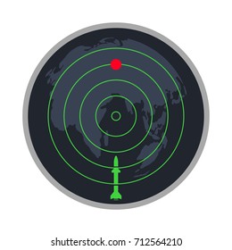 missile nuclear radar screen display vector