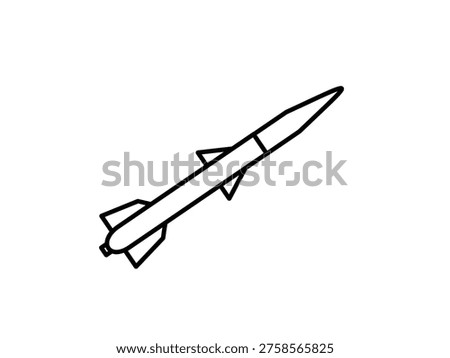 Missile outline icon isolated on white background.