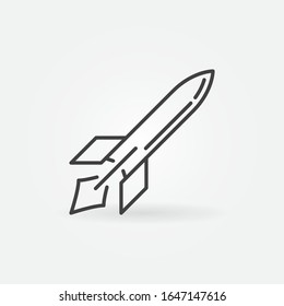 Missile outline icon. Vector War concept linear symbol