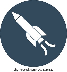 Icono del vector aislado del lápiz de misiles que puede modificar o editar fácilmente