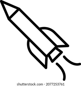 Icono del vector aislado del lápiz de misiles que puede modificar o editar fácilmente

