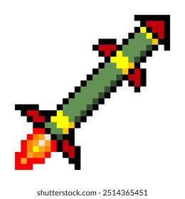 Misil en estilo pixel art