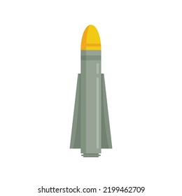 Missile plane icon. Flat illustration of missile plane vector icon isolated on white background