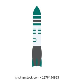 Missile power technology danger force warhead rocket. Vector navy nuclear military army ballistic icon