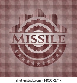 Missile red badge with geometric pattern. Seamless.