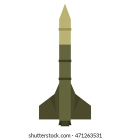 Missile rocket icon in flat style on a white background