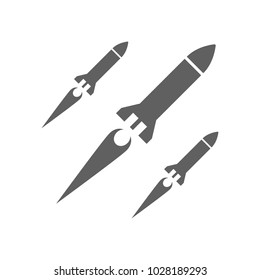 Missile rocket icon in trendy flat style isolated on white background. Symbol for your web site design, logo, app, UI. Vector illustration, EPS