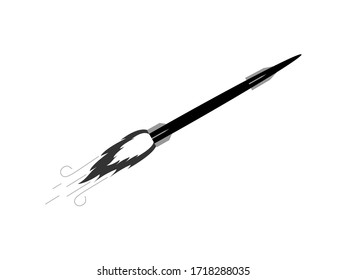 Missile rocket icon in trendy flat style isolated on white background. Symbol for your web site design, logo, app