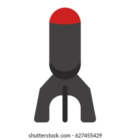 Missile rocket icon vector illustration cartoon isolated bomb flat style white background threat