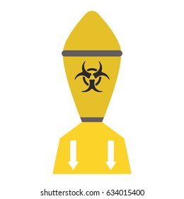 Missile rocket icon vector illustration cartoon isolated bomb flat style white background threat
