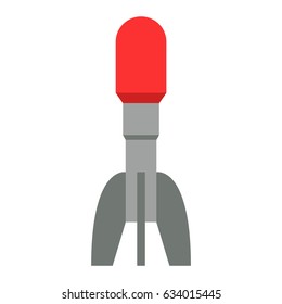 Missile rocket icon vector illustration cartoon isolated bomb flat style white background threat