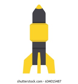 Missile rocket icon vector illustration cartoon isolated bomb flat style white background threat