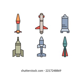 Symbol-Set für Raketen und Raketen