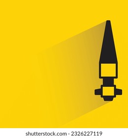 missile rocket with shadow on yellow background