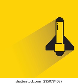 missile and rocket with shadow on yellow background