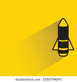missile and rocket with shadow on yellow background