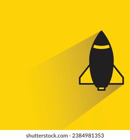 missile and rocket with shadow on yellow background