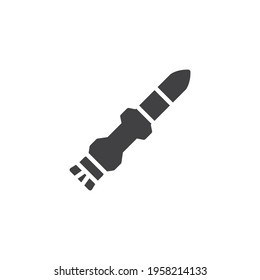 Missile rocket vector icon. filled flat sign for mobile concept and web design. Space rocket glyph icon. Symbol, logo illustration. Vector graphics
