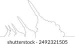 Missile, Simple Line Drawing, Rocket Missile, Ballistic Missile, Launch Pad, Black Line, Missile Attack, Vector, Icon,  Weapon, Attack, 
