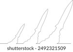 Missile, Simple Line Drawing, Rocket Missile, Ballistic Missile, Launch Pad, Black Line, Missile Attack, Vector, Icon,  Weapon, Attack, 