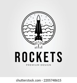 missile or torpedo or rocket launch logo vector illustration design