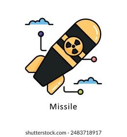 Missile vector   Filled outline Design illustration. Symbol on White background EPS 10 File