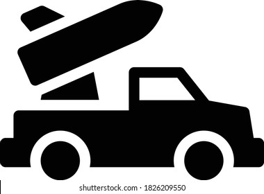 missile vector glyph flat icon 