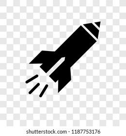 Missile vector icon isolated on transparent background, Missile transparency logo concept