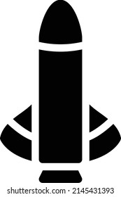 Flugkörper-Vektorgrafik auf transparentem Hintergrund.Hochwertige Symbole.Glyphen-Vektorsymbol für Konzept und Grafikdesign.