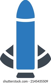 ilustración de vectores de misil en un fondo transparente.Símbolos de calidad premium.Icono de vector glifos para el concepto y el diseño gráfico.