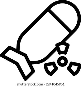 ilustración de misil Vector en un fondo transparente. Símbolos de calidad superior. Iconos vectoriales de línea delgada para el diseño de conceptos y gráficos.